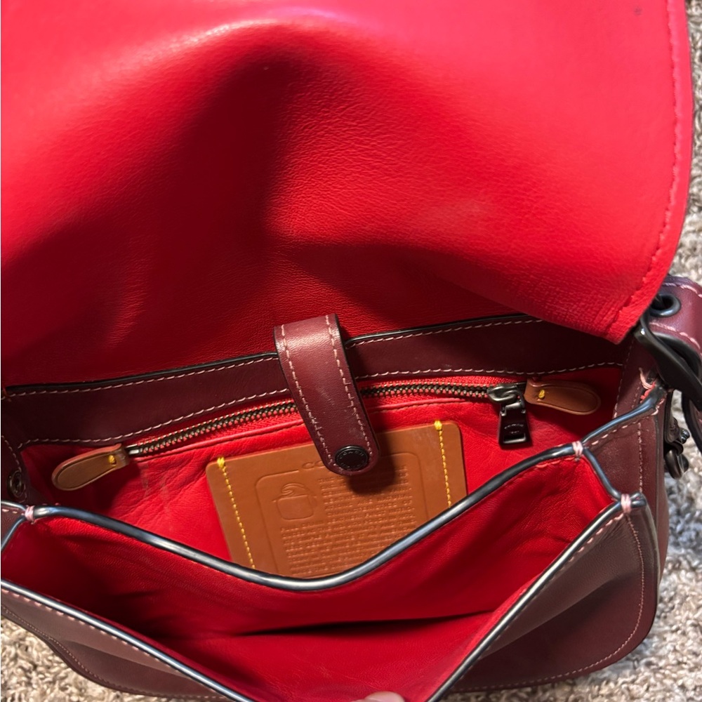 Coach 1941 Saddle Bag Glovetanned Leather Purse Oxblood 20115 Burgundy - Picture 5 of 9